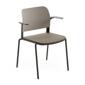 Silla Ciao con Brazos Visitante color tabaco