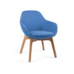 Silla Fabrizia Patas de Madera color azul