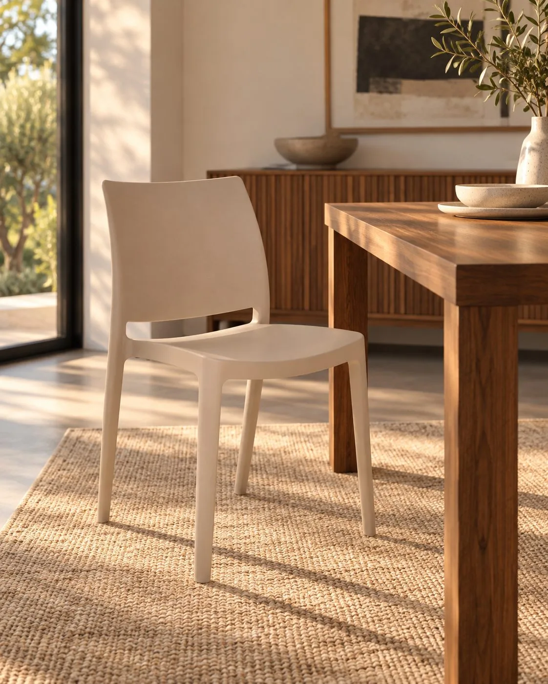 Silla Sensilla capuchino en comedor moderno